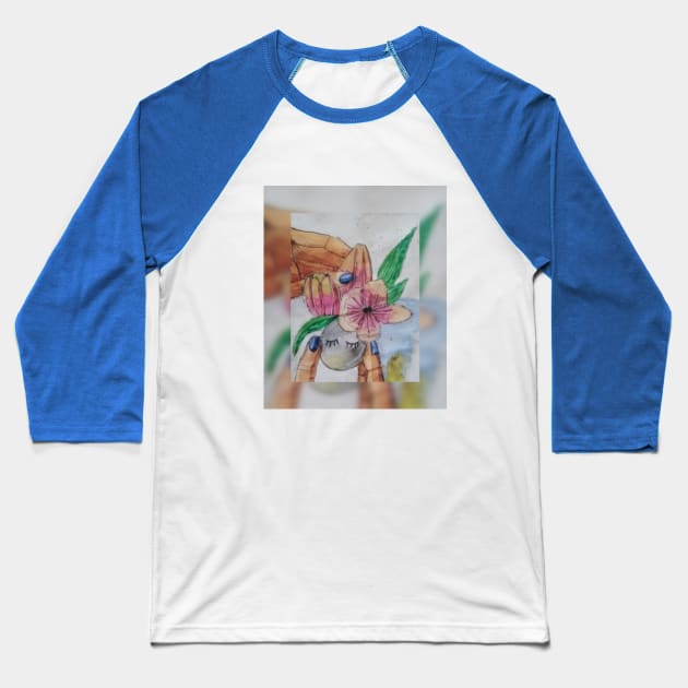 Delicate Flowers in Vial Baseball T-Shirt by Mila-Ola_Art